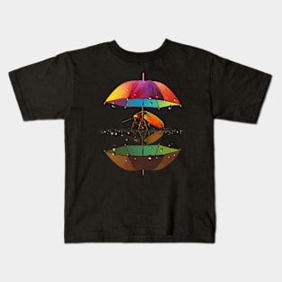 Cockroach Rainy Day With Umbrella Kids T-Shirt